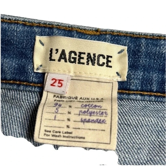 L AGENCE EL MATADOR  women jeans size 25 French slim high rise,Cropped fray - Picture 11 of 16